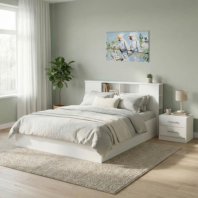 Κρεβάτι διπλό OLYMPUS σε χρώμα λευκό 140x200εκ