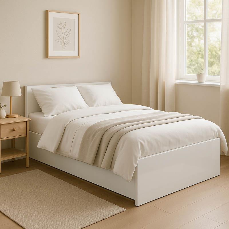 Κρεβάτι μονό Toscana μελαμίνη σε λευκή απόχρωση 100x200εκ