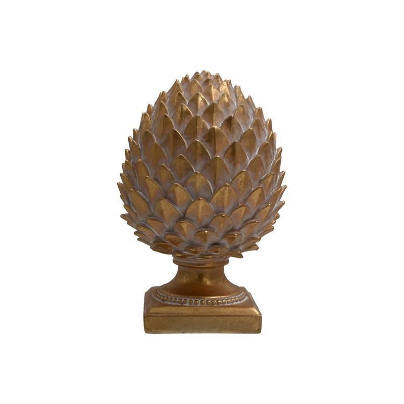 Επιτραπέζιο Διακοσμητικό "Ανανάς" FL527 Fylliana Polyresin Χρυσό-Λευκό χρώμα 11x17εκ