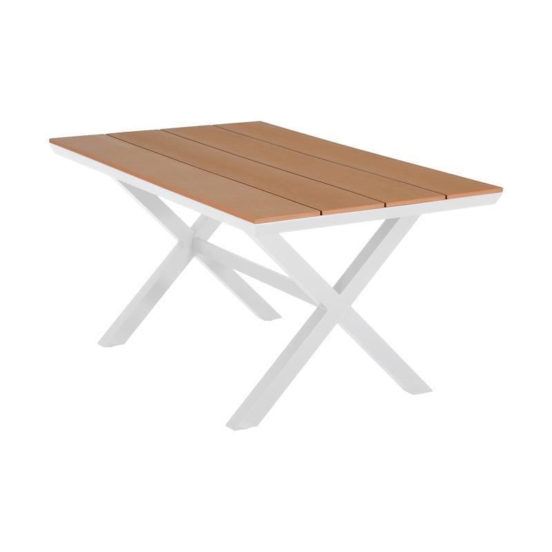 Τραπέζι FL6510 Fylliana Αλουμινίου Polywood Λευκό 150x90x75 εκ.