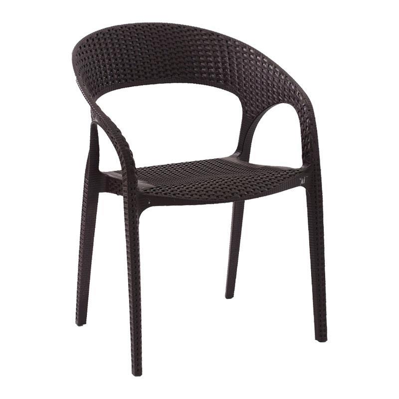 Καρέκλα FL33 Fylliana Πολυπροπυλενίου Σκούρο καφέ 60x58x82 εκ.