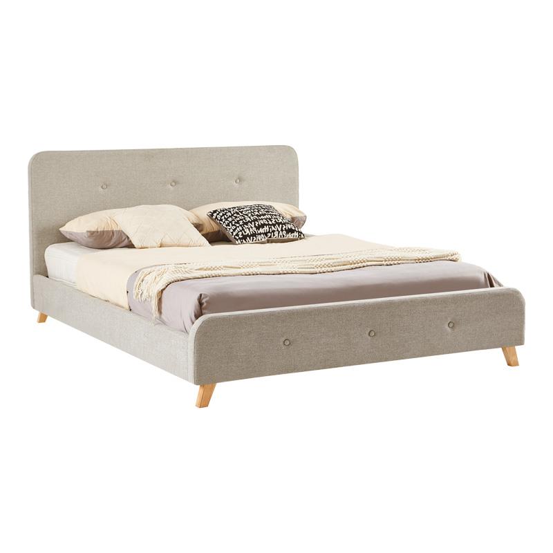 Επενδυμένο Κρεβάτι Restel διπλό ύφασμα γκρι-μπεζ 160x200εκ.