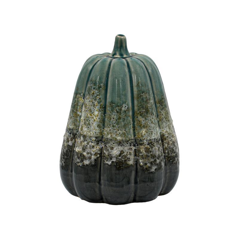 Κεραμικό Διακοσμητικό Pumpkin FL755 Fylliana Πράσινο-Γκρί χρώμα 12x16εκ