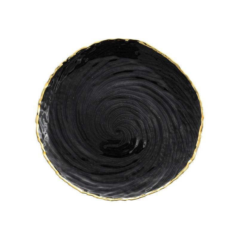 Πιατέλα Γυάλινη Στρογγυλή FL32 Fylliana Μαύρο 32x32x2 εκ.