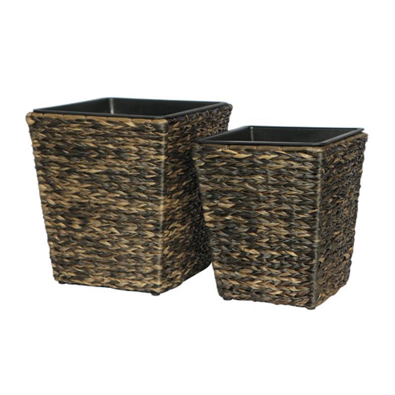 Σετ Κασπώ 2 τεμ Poly Rattan FL21587 Fylliana Μπεζ - Καφέ 36x36x40 εκ. & 30x30x35 εκ.