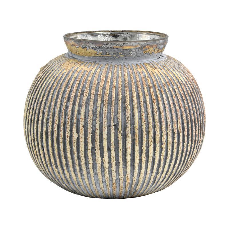 Γυάλινο Βάζο FL1224 Fylliana Μπρονζέ Φ20x17 εκ.