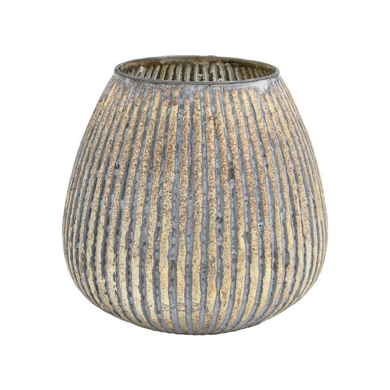 Γυάλινο Βάζο FL1213 Fylliana Μπρονζέ Φ18x18 εκ.