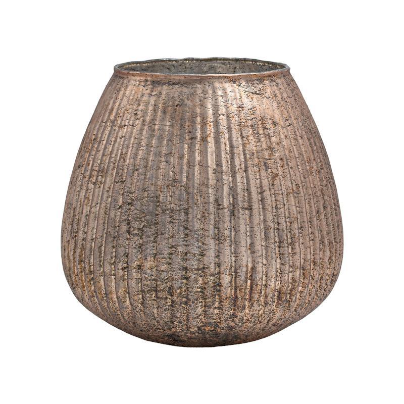 Γυάλινο Βάζο FL1213 Fylliana Μπρονζέ - Ροζ Φ18x18 εκ.