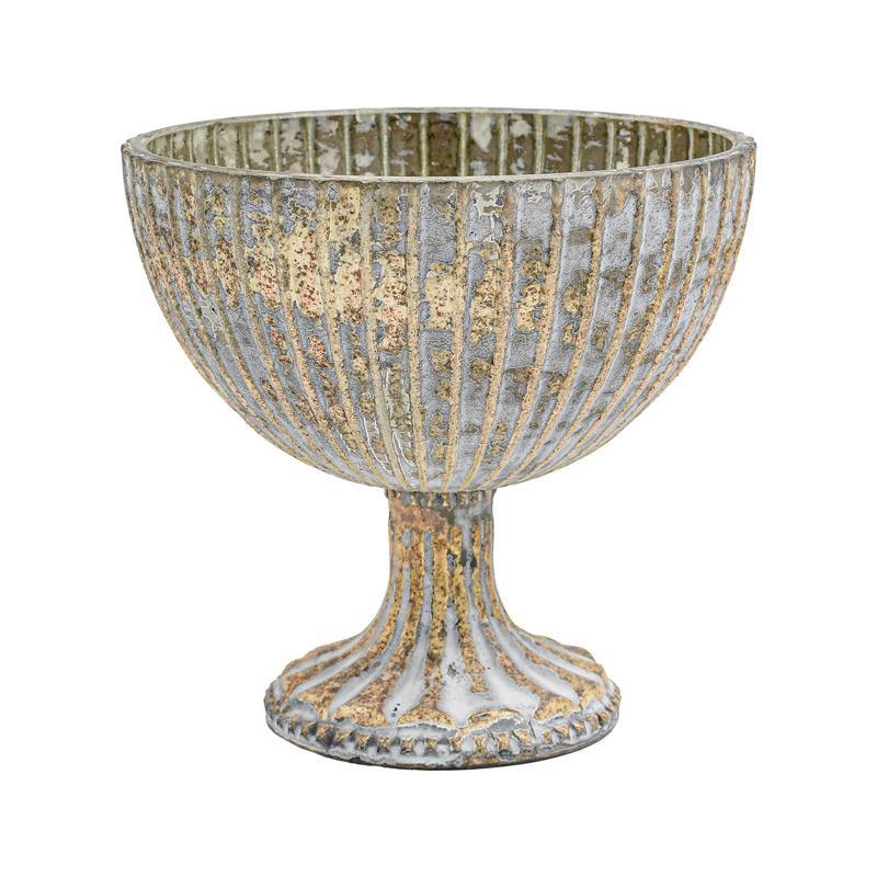 Γυάλινη Κουπ με βάση FL1946 Fylliana Μεταλλικό φινίρισμα 18x16 εκ.