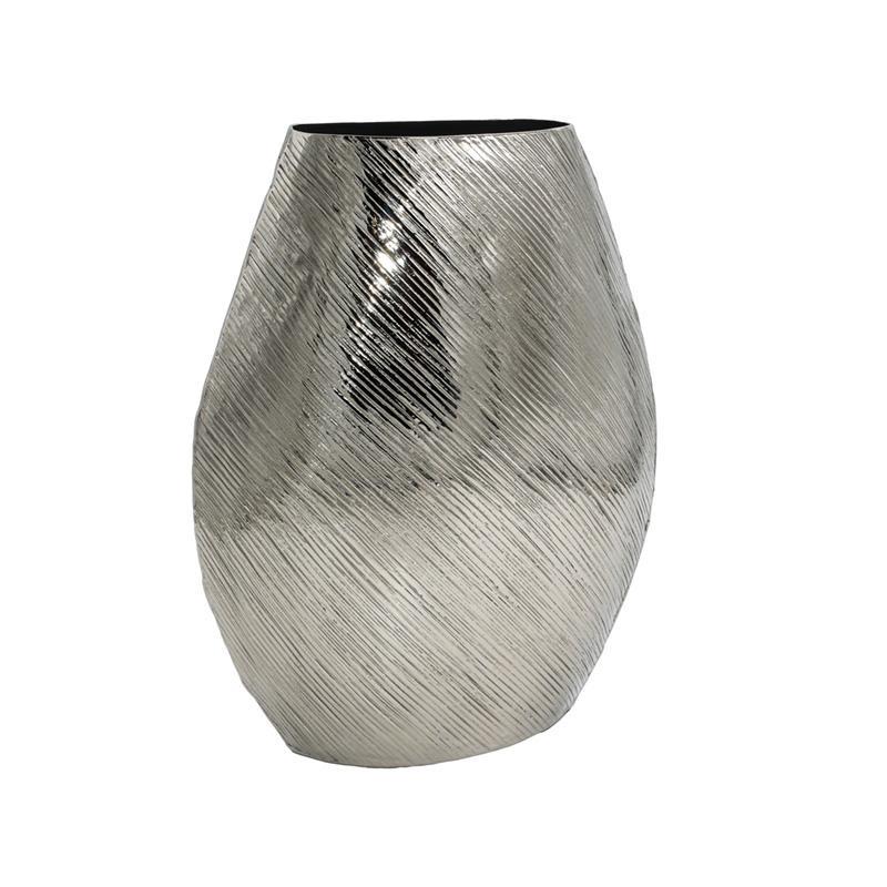 Μεταλλικό Διακοσμητικό Βάζο FL7803 Fylliana Ασημί 25x13x31 εκ.