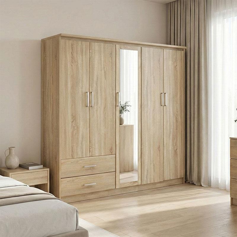 Ντουλάπα ρούχων πεντάφυλλη OLYMPUS σε φυσική απόχρωση 198x57x183εκ Ντουλάπα ρούχων πεντάφυλλη OLYMPUS σε φυσική απόχρωση 198x57x183εκ