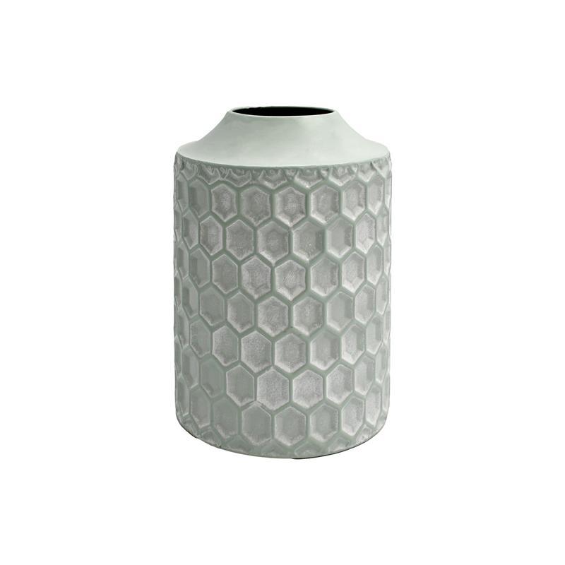 Μεταλλικό Διακοσμητικό Βάζο FL363 Fylliana Mint - Λευκό Φ20x30 εκ.