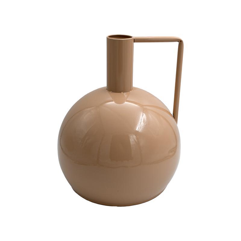 Μεταλλικό Διακοσμητικό Βάζο FL2052 Fylliana Μπεζ - Λευκό Φ31x37 εκ.