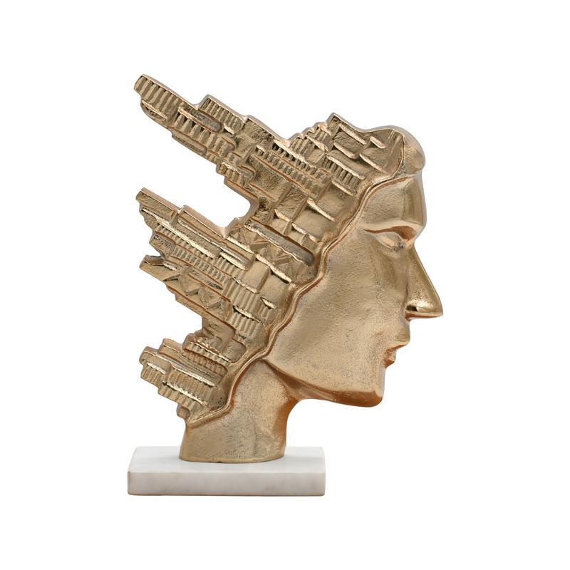 Επιτραπέζιο Διακοσμητικό City Face FL24530 Fylliana Χρυσό χρώμα 20x27εκ