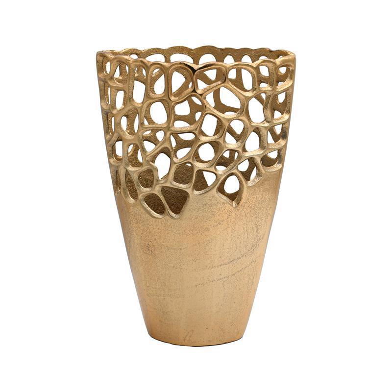 Μεταλλικό Βάζο FL8852 Fylliana Χρυσό 24x14x39 εκ.