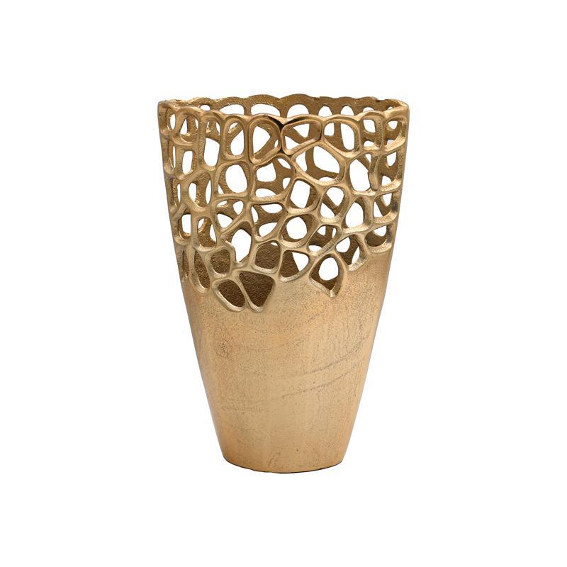 Μεταλλικό Βάζο FL8852 Fylliana Χρυσό 21x13x31 εκ.