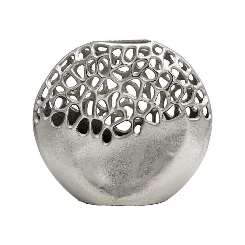 Μεταλλικό Βάζο FL8858 Fylliana Ασημί 30x8x27 εκ.