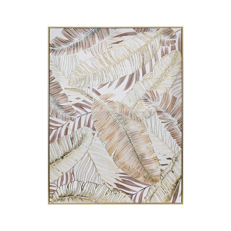 Πίνακας σε Καμβά FL247423 Fylliana με Πλαστικό Πλαίσιο σε Χρυσό και Λευκό 60x4x80εκ.