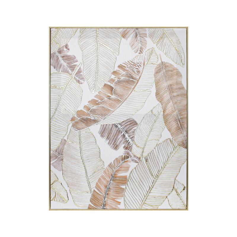 Πίνακας σε Καμβά FL247424 Fylliana με Πλαστικό Πλαίσιο σε Χρυσό και Λευκό 60x4x80εκ.