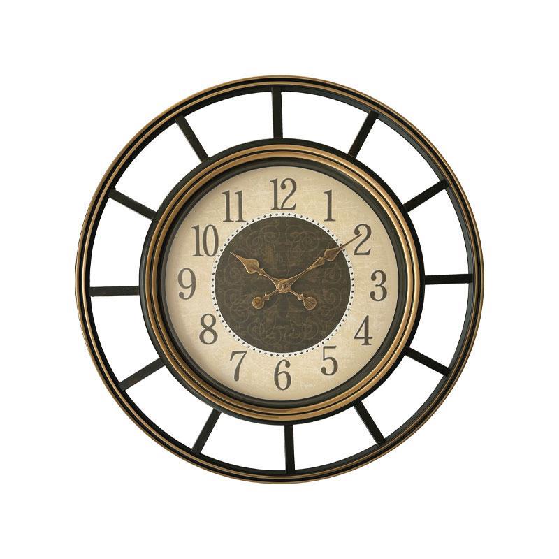 Ρολοϊ τοίχου FL625 Fylliana Στρόγγυλο Μαύρο -Μπρονζέ και Μπεζ χρώμα 60x60x6εκ. Ρολοϊ τοίχου FL625 Fylliana Στρόγγυλο Μαύρο -Μπρονζέ και Μπεζ χρώμα 60x60x6εκ.