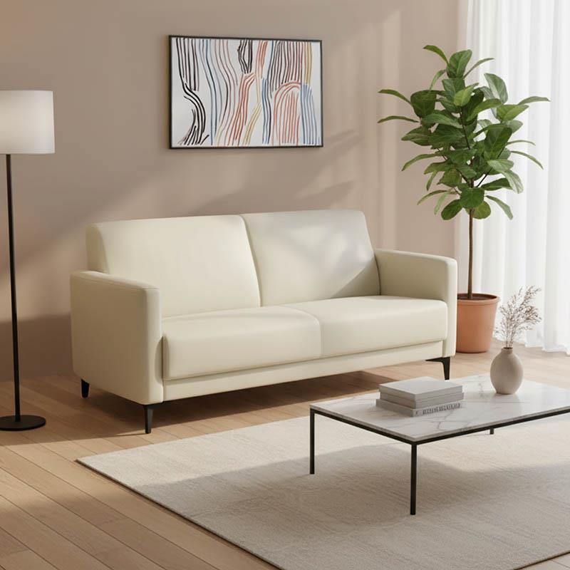 Καναπές διθέσιος Sidica I PU σε μπεζ απόχρωση 135x82x81εκ