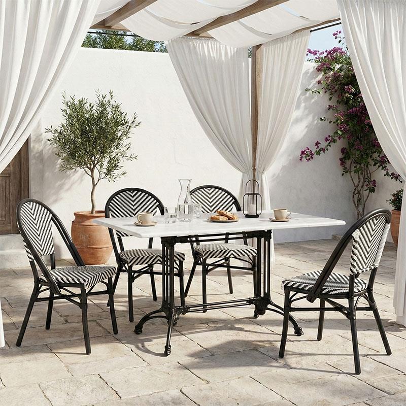 Τραπέζι μαρμάρινο Zosal μαντέμι σε λευκή-μαύρη απόχρωση 110x70x71.8εκ