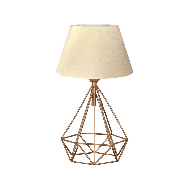 Επιτραπέζιο φωτιστικό PWL-1080 Ε27 μπεζ-χρυσό Φ22x39εκ