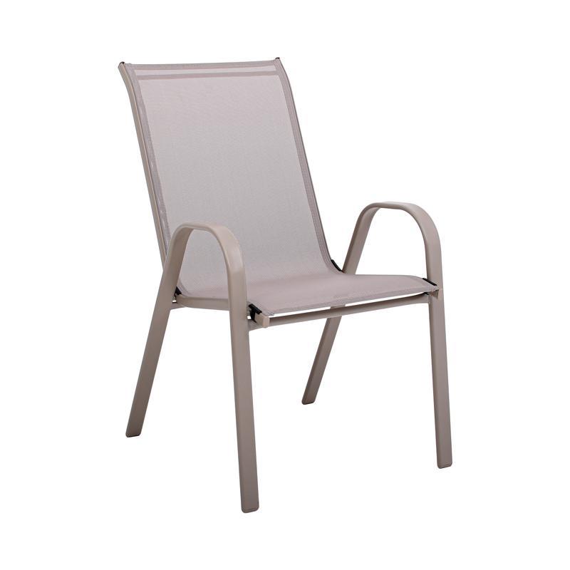 Καρέκλα - Πολυθρόνα Κήπου FL5001 Fylliana Μπέζ με Γκρί Τextilene 72x55x92 εκ.