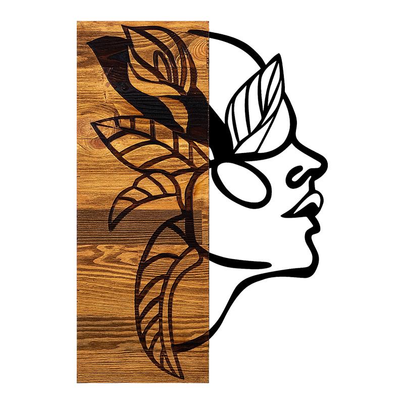 Διακοσμητικό Τοίχου Redian Ξύλο Πεύκου Φυσικό με Μαύρο Μέταλλο 34x3x50εκ.