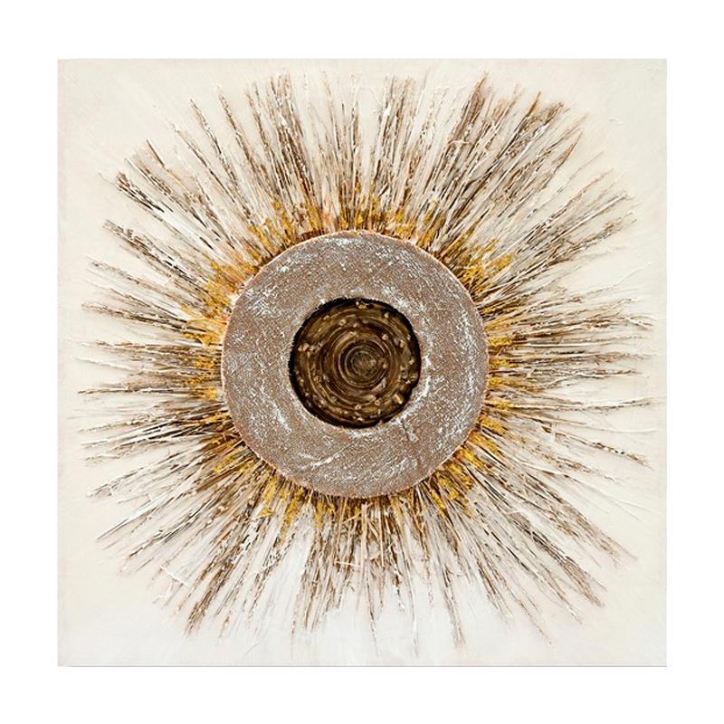 Πίνακας σε Καμβά FL0621 Fylliana Μπέζ - Καφέ 80x3x80 εκ.