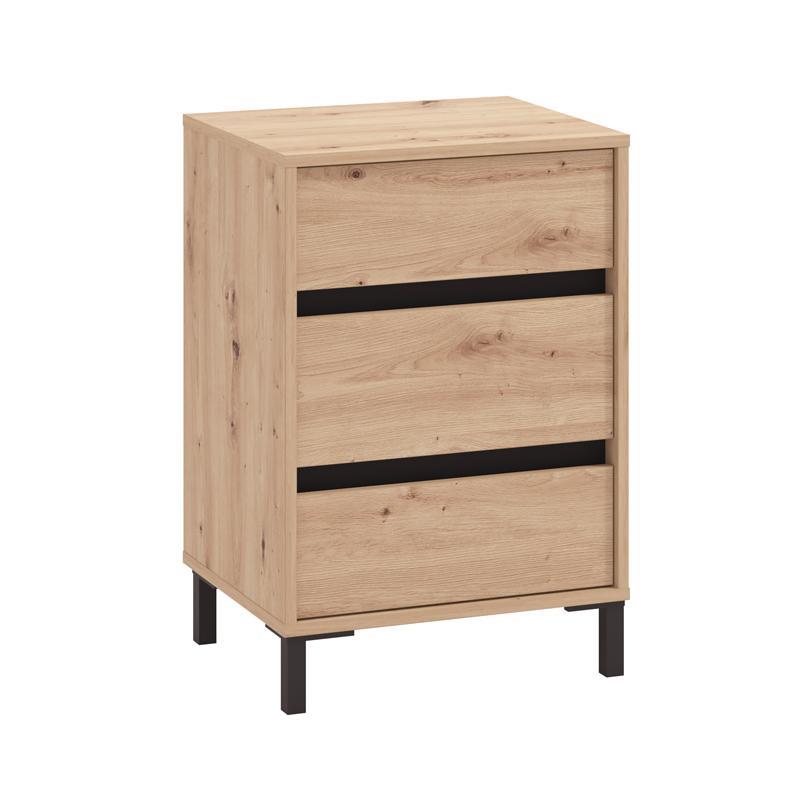 Κομοδίνο MARRON NO3F Artisan Oak - Μαύρο ματ 48x40x71εκ. Κομοδίνο MARRON NO3F Artisan Oak - Μαύρο ματ 48x40x71εκ.