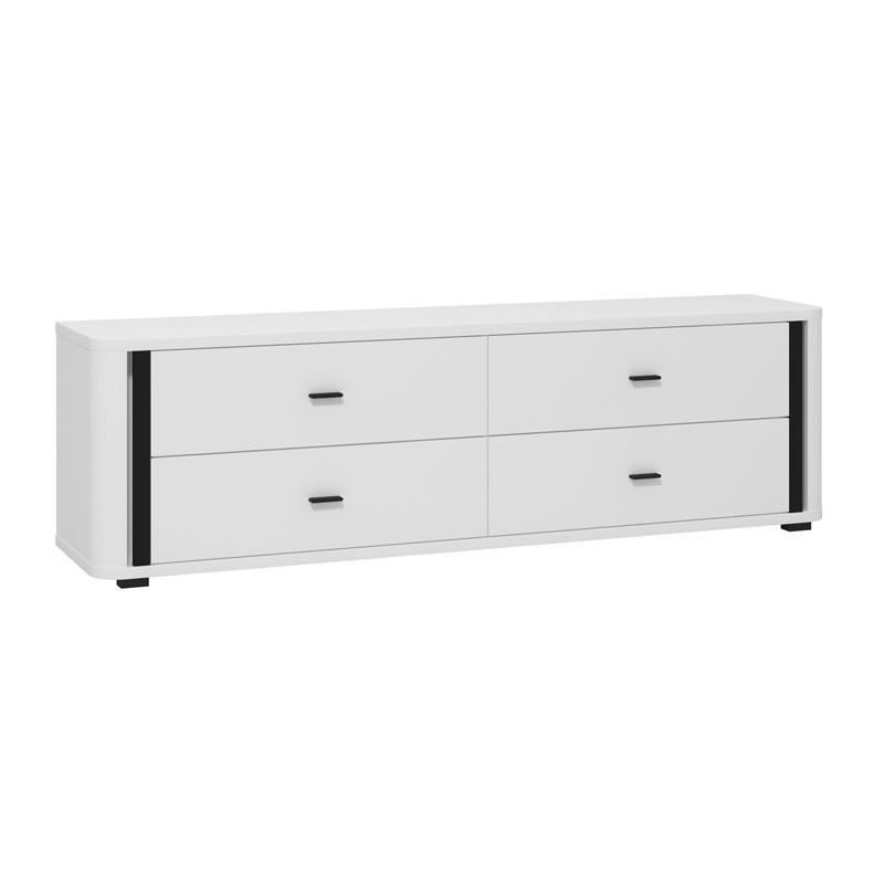 Έπιπλο τηλεόρασης YORK 4F Λευκό - Μαύρο ματ 177x40x52εκ.