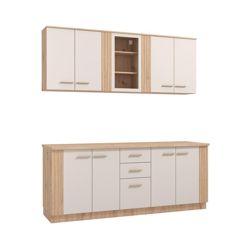 Έτοιμη Σύνθεση Κουζίνας BELFORT 200 Artisan Oak - Cashmere 200x51x200εκ.