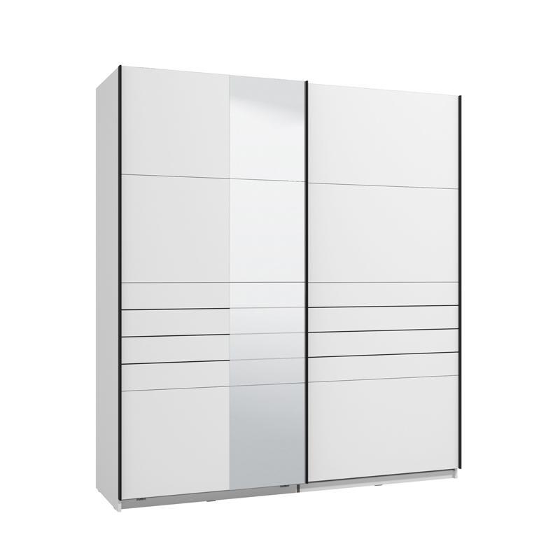 Ντουλάπα Συρόμενη VEYMONT 200 OG με Καθρέπτη Λευκή 195x61x218εκ.