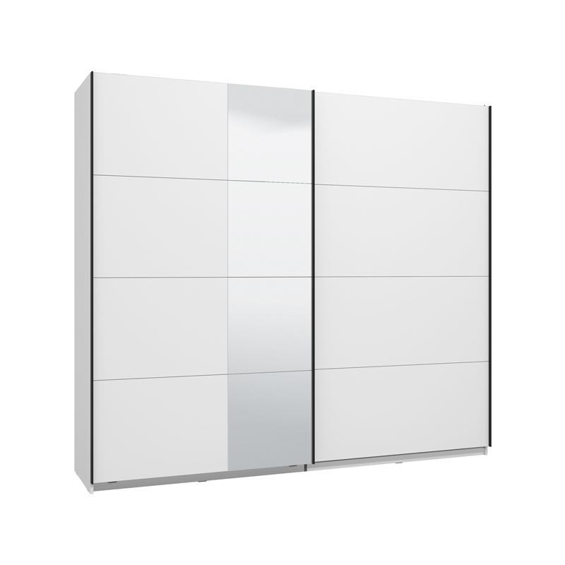 Ντουλάπα Συρόμενη GARD 200 Δίφυλλη με Καθρέπτη Λευκό 245x61x218εκ.