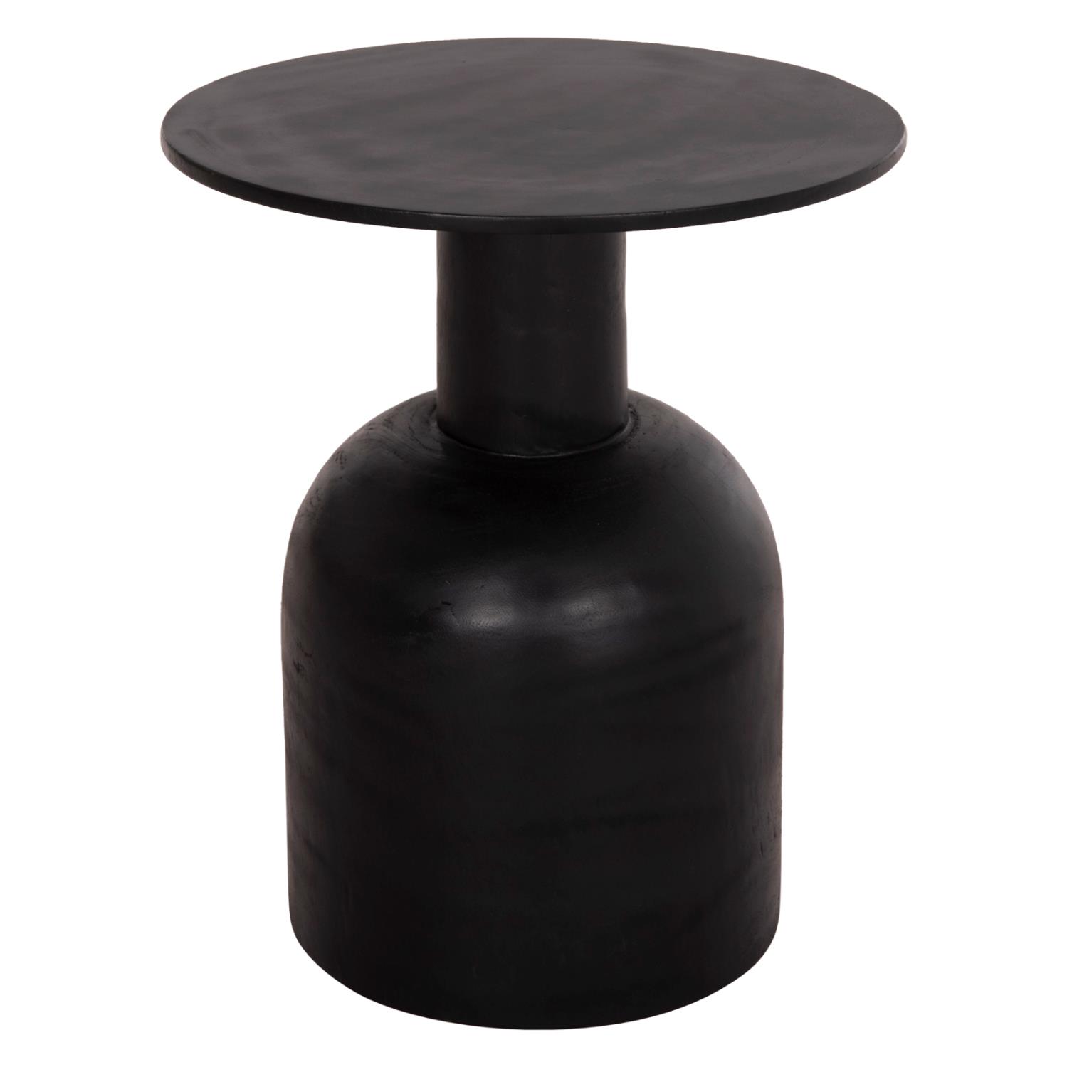 Βοηθητικό Τραπεζάκι σαλονιού PUMBE C9891.12 Ξύλο Suar Μαύρο Φ40x50Υ εκ.