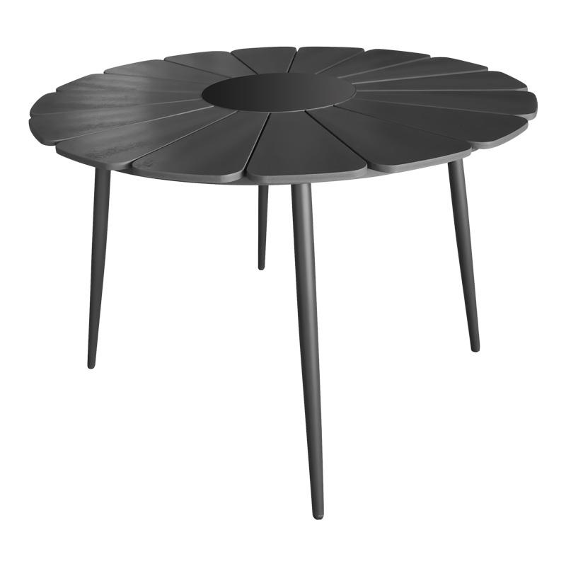 Τραπέζι Pinap Μαύρο Αλουμίνιο με Polywood Φ110x74εκ.