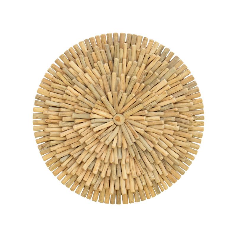 Διακοσμητικό Tοίχου Decofy Inart Drift Ξύλο σε Φυσικό χρώμα Φ60x5εκ.