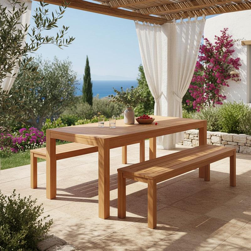 Τραπέζι κήπου Vocaly απο Ξύλο Teak σε Φυσικό χρώμα 200x100x75εκ.