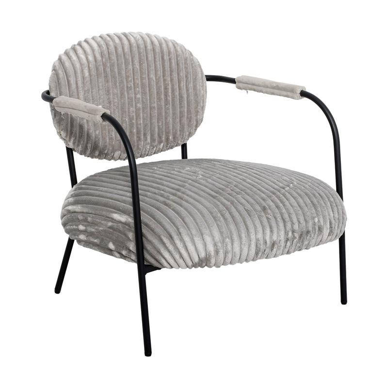 Πολυθρόνα FL812 Fylliana Γκρί ύφασμα με Μεταλλικά πόδια 76x76x77εκ