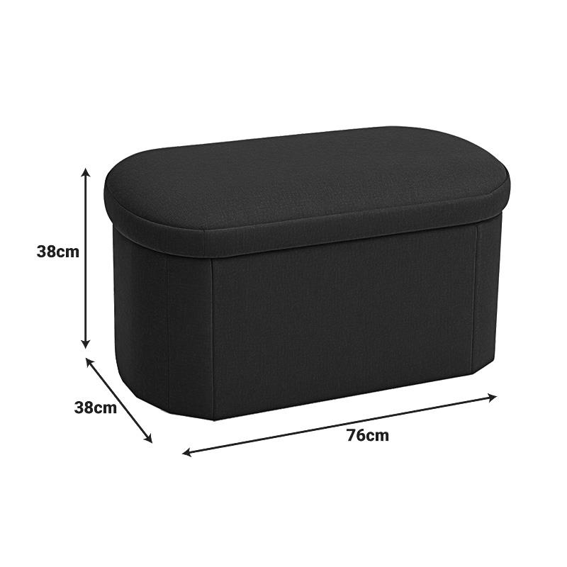 Σκαμπό-μπαούλο Otto ύφασμα μπουκλέ σε ανθρακί απόχρωση 76x38x38εκ.