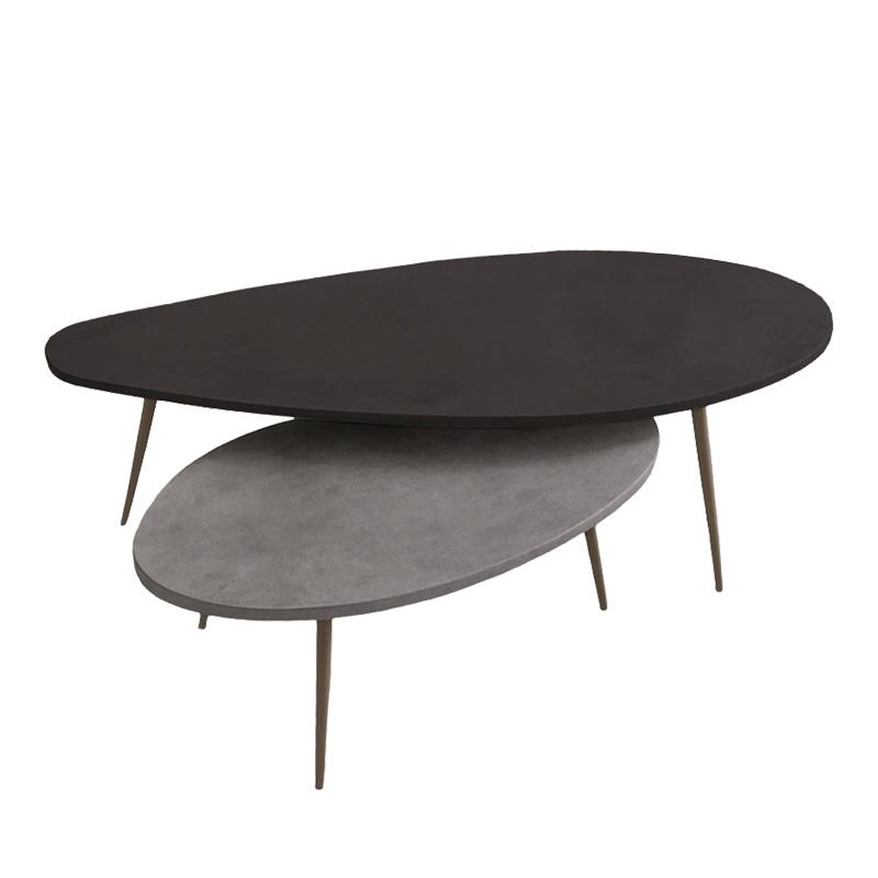 Τραπεζάκι σαλονιού Monty 2 τεμ. σε απόχρωση σε μαύρο-γκρι απόχρωση 116x46x46εκ