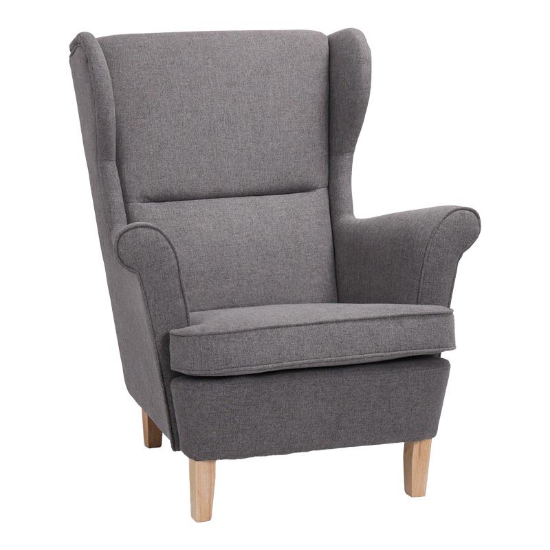 Πολυθρόνα - μπερζέρα Malei ύφασμα σε γκρι απόχρωση-ξύλινα πόδια 85x93x100εκ Πολυθρόνα - μπερζέρα Malei ύφασμα σε γκρι απόχρωση-ξύλινα πόδια 85x93x100εκ