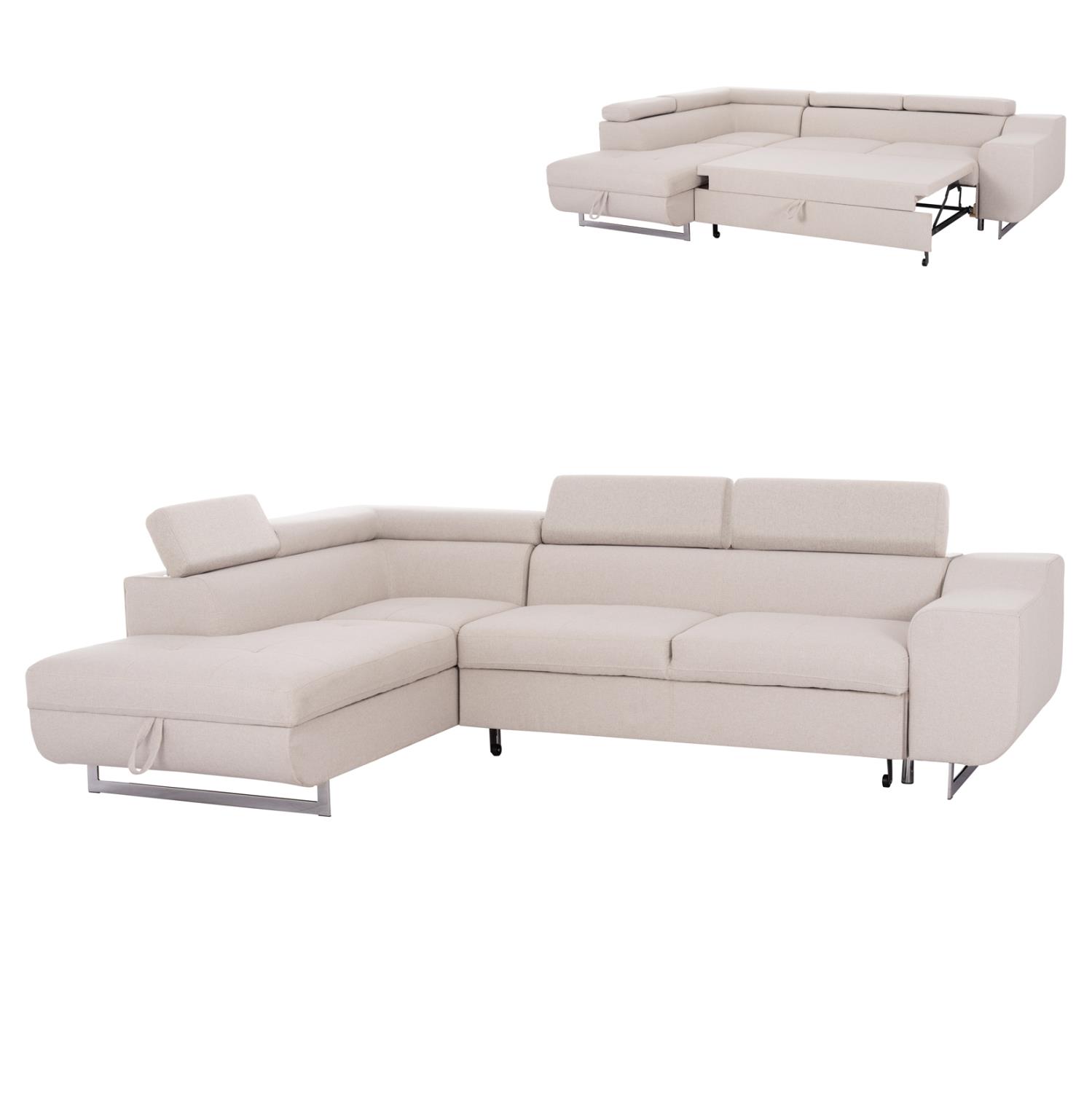 Γωνιακός Καναπές - Κρεβάτι ENCORE Αριστερή με Αποθ. χώρο Μπέζ ύφασμα 285x205x90Υεκ. Γωνιακός Καναπές - Κρεβάτι ENCORE Αριστερή με Αποθ. χώρο Μπέζ ύφασμα 285x205x90Υεκ.