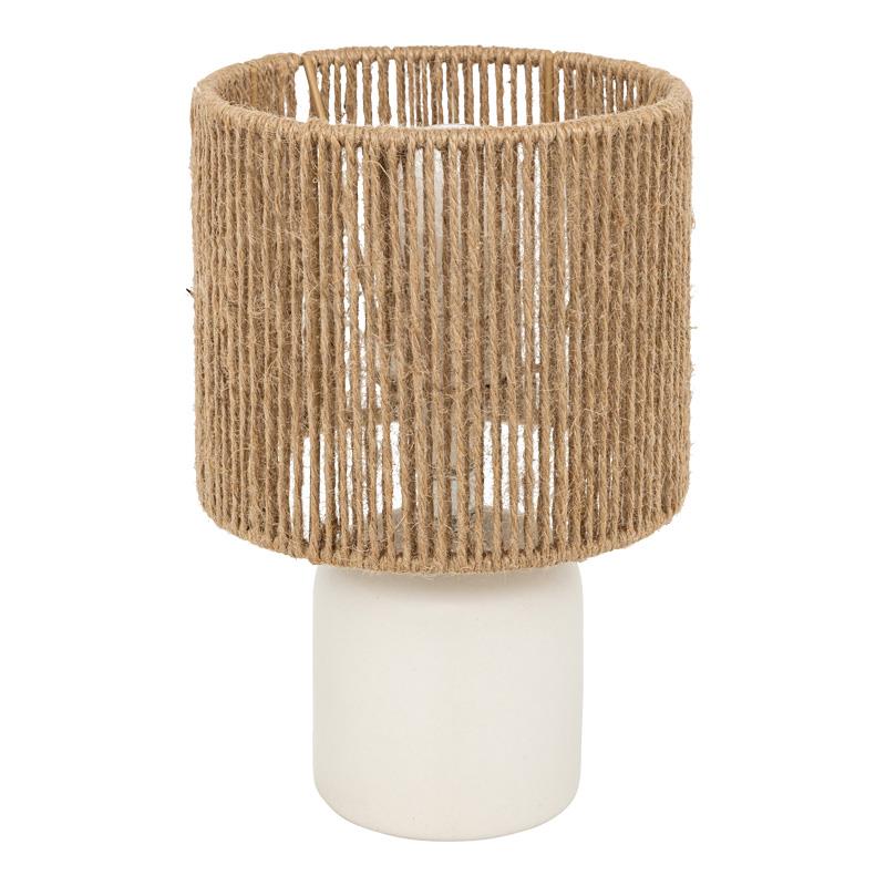 Επιτραπέζιο φωτιστικό Leyda κεραμικό σε λευκή-φυσική απόχρωση Φ16x24εκ