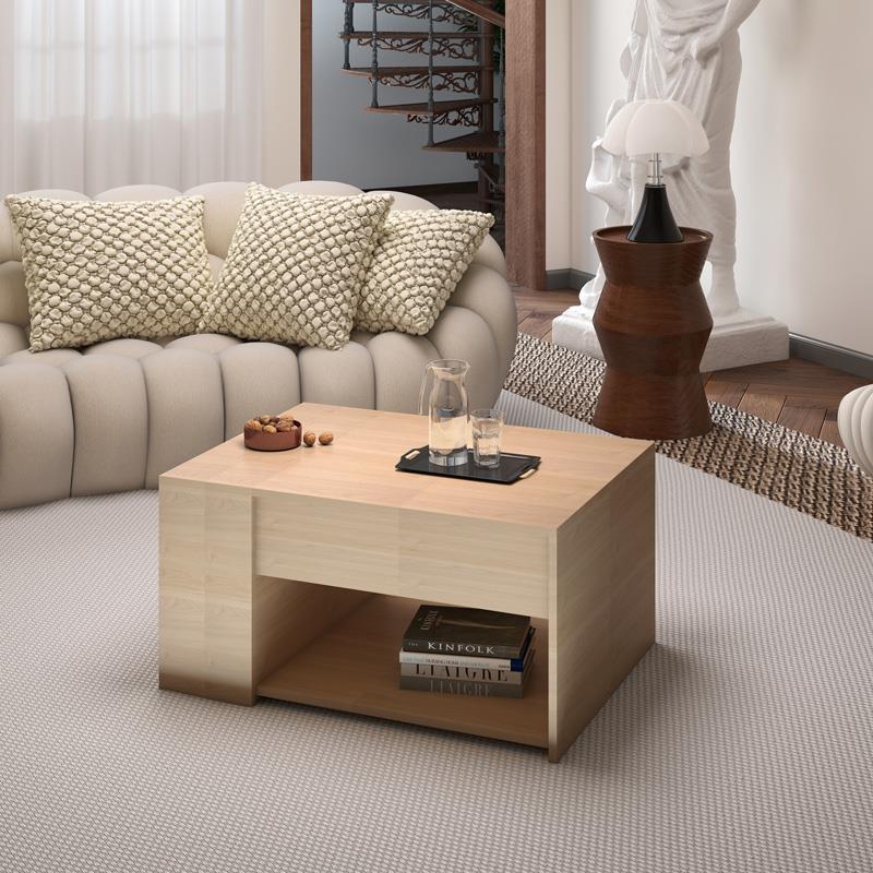 Τραπεζάκι σαλονιού Aravis πολυμορφικό σε φυσική απόχρωση 80x60x42εκ