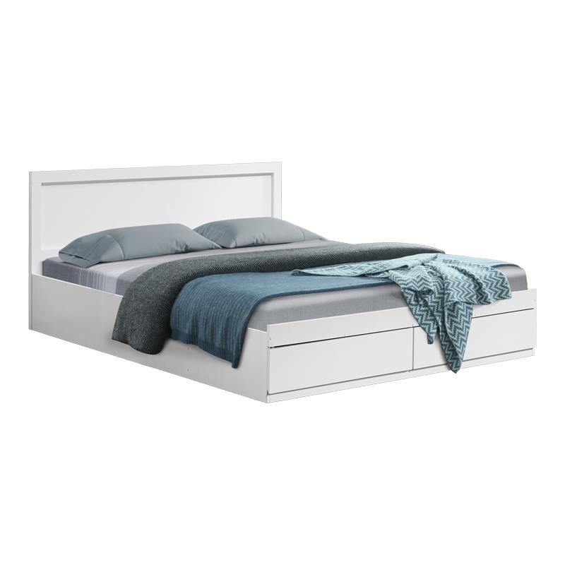 Κρεβάτι Olympus Διπλό με συρτάρι σε λευκή απόχρωση 150x200εκ