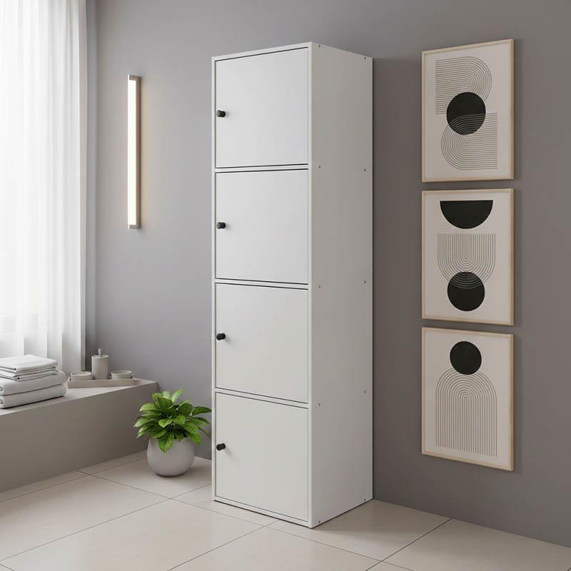 Ντουλάπι-στήλη Gabino σε λευκή απόχρωση 40x39x158εκ