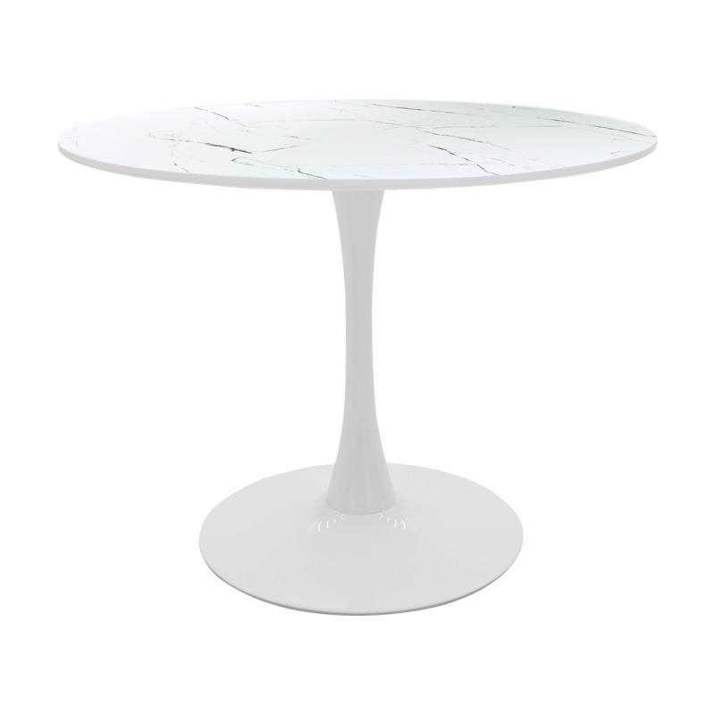 Tραπέζι Balou mdf σε λευκή απόχρωση με όψη μαρμάρου Φ100x76εκ Tραπέζι Balou mdf σε λευκή απόχρωση με όψη μαρμάρου Φ100x76εκ