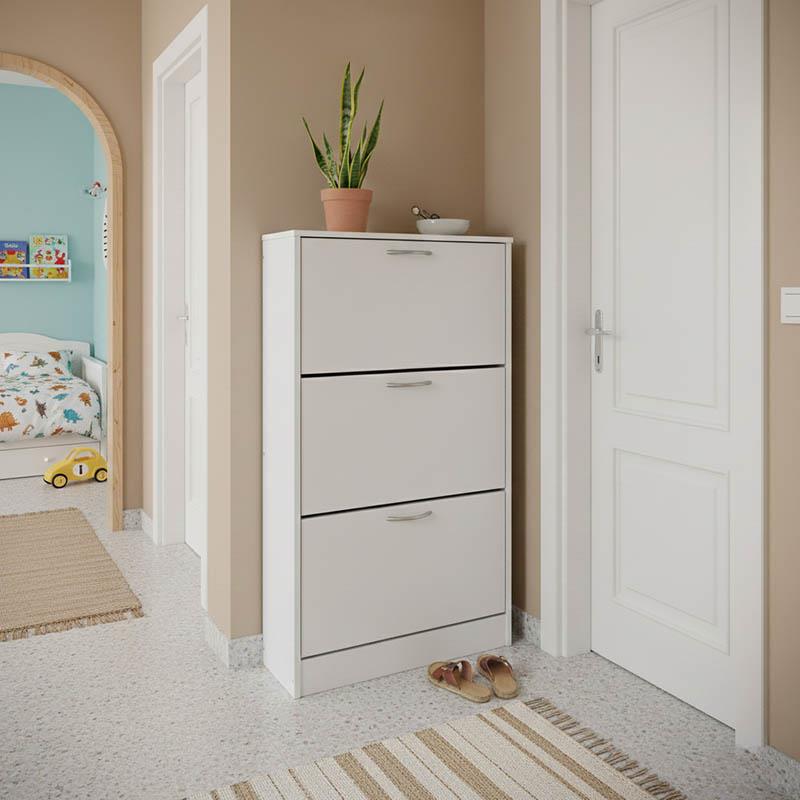 Παπουτσοθήκη Savaz σε λευκή απόχρωση 60x24x114εκ